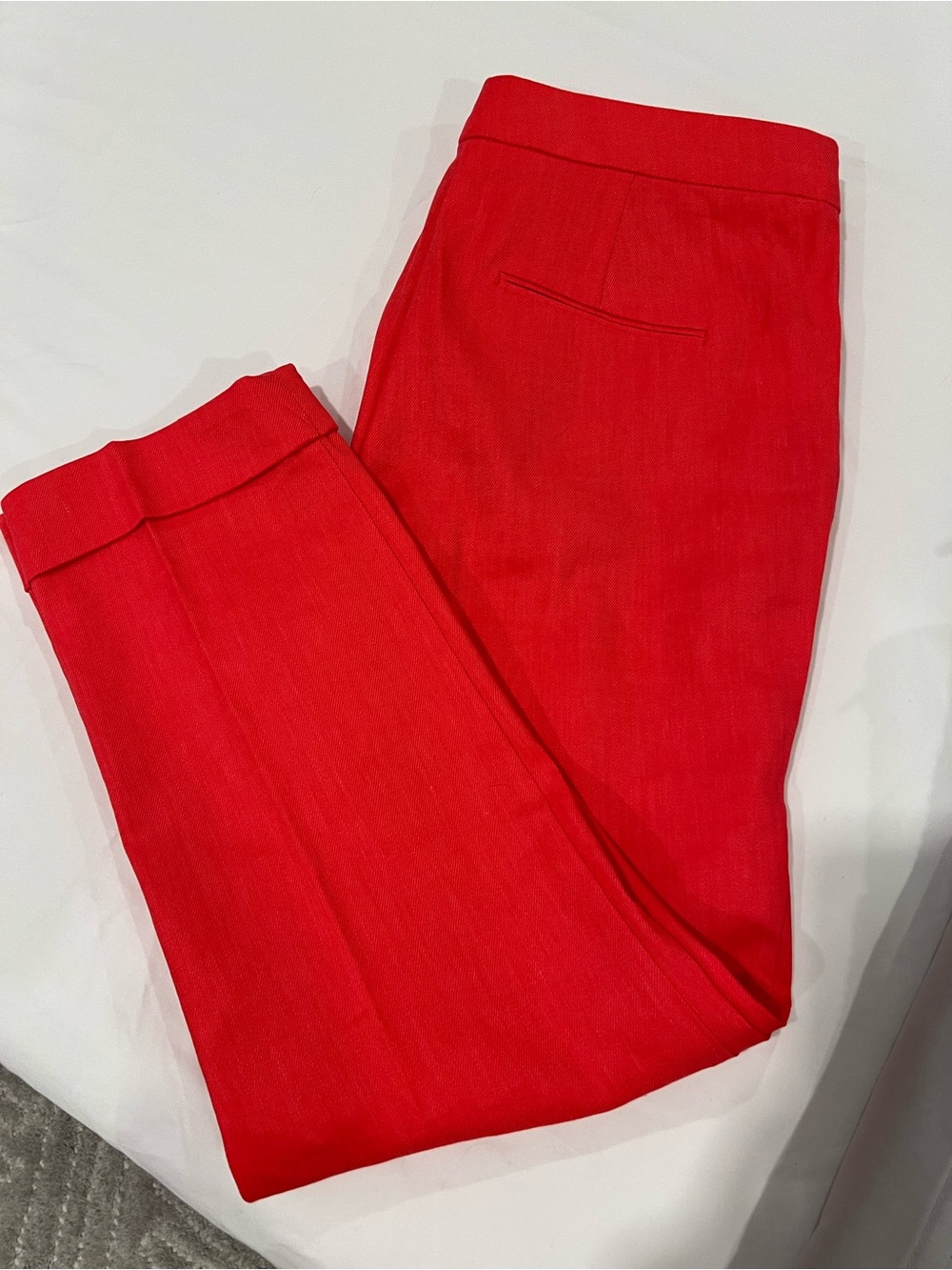 Ann Taylor Petite Red Linen Women's Tailored Crop Pants